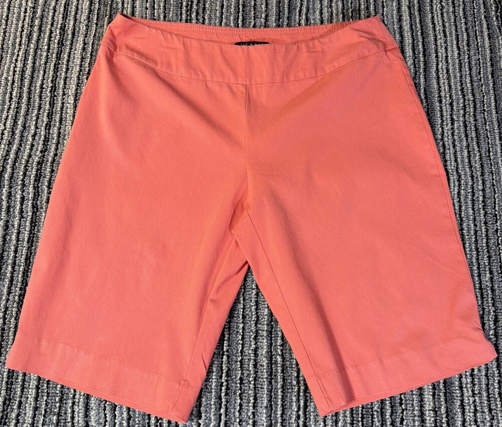 Zac & Rachel Woman Shorts Womens 14 Coral Bermuda Pull On Stretch Casual Summer